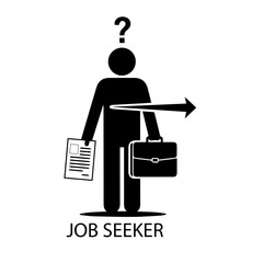 JOB SEEKER SILHOUETTE ICON