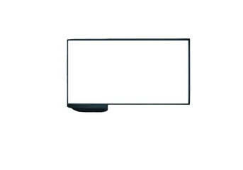 Fototapeta premium A white rectangle isolated on a transparent background with a subtle green line isolated on transparent background
