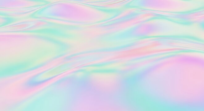 Iridescent pastel waves backdrop with soft flowing hues evoking tranquility and serenity