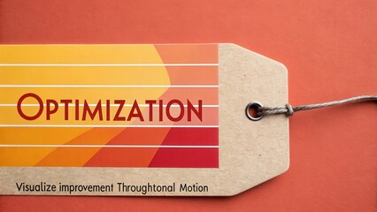 Creative Tag with the Word Optimization on an Abstract Background for Business Growth and Development Visuals
