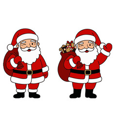 Classic Jolly Santa
Vector illustration of a cheerful Santa Claus with fluffy white beard, red suit with white trim, friendly expression, clean outlines, bold festive colors, simple flat style,