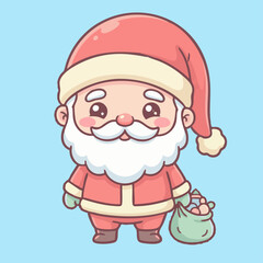 Cute Chibi Santa
Cute chibi-style Santa Claus, oversized head and tiny body, round rosy cheeks, soft pastel colors, cartoon vector linework, adorable holiday aesthetic
