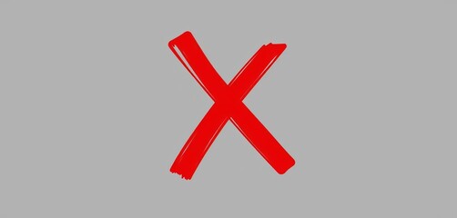 Obraz premium Red X over a gray vector illustration, signifying deletion, clean, illustration