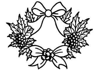 Vintage botanical engraving of a Christmas