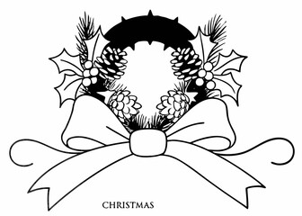 Vintage botanical engraving of a Christmas