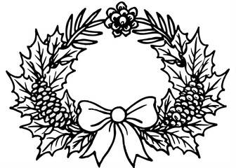 Vintage botanical engraving of a Christmas