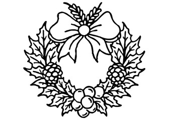 Vintage botanical engraving of a Christmas