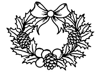 Vintage botanical engraving of a Christmas