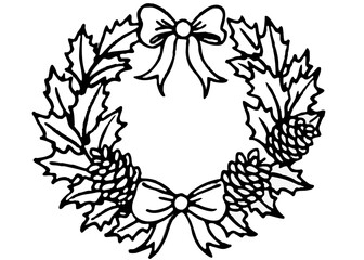 Vintage botanical engraving of a Christmas