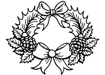 Vintage botanical engraving of a Christmas