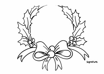 Vintage botanical engraving of a Christmas