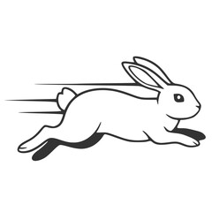 Rabbit Running Speed Motion Logo Illustration