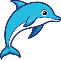 Dolphin icon on white background vector art