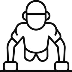 Outline push up icon on white background