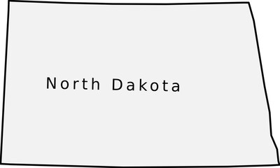 Editable vector silhouette map of North Dakota(ND) - SVG outline, printable & commercial use
