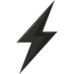 Sharp Dark Grey Lightning Bolt Symbol With Clean Edges Isolated On White Background Representing Energy Power Speed And Electricity