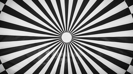 Radial black and white pattern