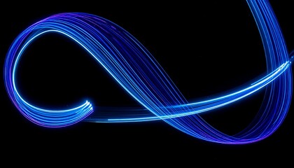 Abstract technology of purple and blue neon gradient 3d lines. Glowing futuristic waves, sound waves and audio waveform. Artificial Intelligence, big data, information graphics.