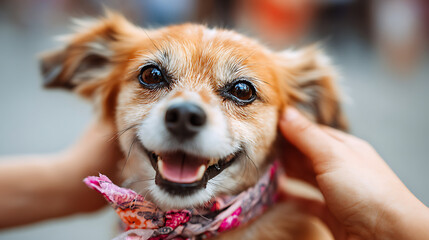 Owner inspects their dog’s collar before heading out, reinforcing secure walks, safety awareness, and responsible pet habits.