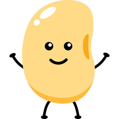 Cute Soybean Cartoon Character