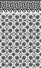 Vector monochrome classic ornament. Greek key meander. Patterns of Greece, ancient Rome. European border. Antique border from Greek. Typical egyptian, assyrian, greek motives. Seamless ornamen pattern