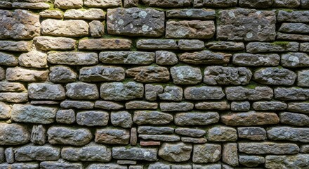 Obraz premium Aged cobblestone wall evoking rustic charm and timeless construction techniques