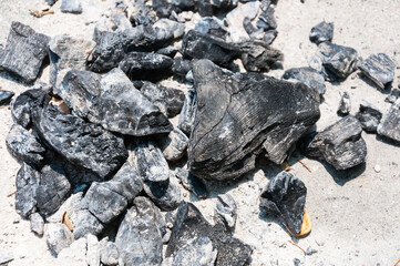 charcoal ashes