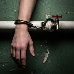 Symbolic Depiction of Restriction: Handcuffed to a Pipe, Exploring Limitations