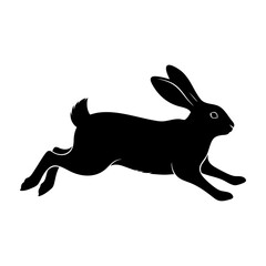 Hopping Rabbit Silhouette Vector Graphic Design