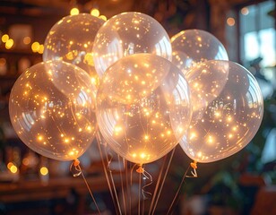 Illuminated Transparent Balloons - A Festive Celebration of Light.