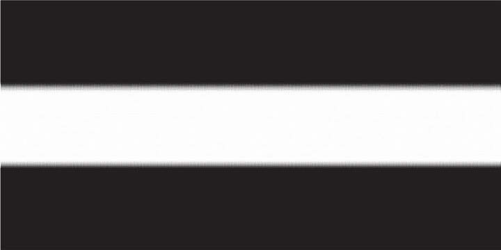 Geometric pattern of black squares on a white background. Seamless in one direction. Small figures from above. Large ones at the bottom with short dissolution