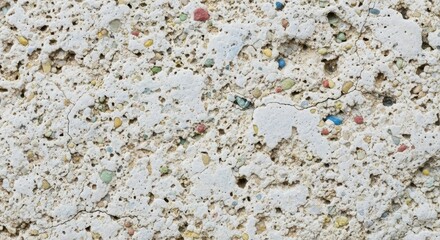 Textural surface with colorful pebble inclusions and delicate micro-cracks for backdrop use