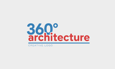 A sleek and modern logo representing '360° architecture', creatively conveying innovation and design, perfect for any architectural firm looking to make a statement.