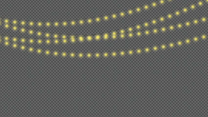 Christmas decoration glowing lights bulb for festival overly background