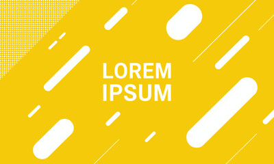 This vibrant yellow background features a playful arrangement of bold shapes and the phrase 'Lorem Ipsum' that showcases modern graphic design principles and vibrant aesthetics.