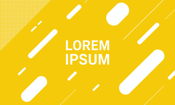 This vibrant yellow background features a playful arrangement of bold shapes and the phrase 'Lorem Ipsum' that showcases modern graphic design principles and vibrant aesthetics.