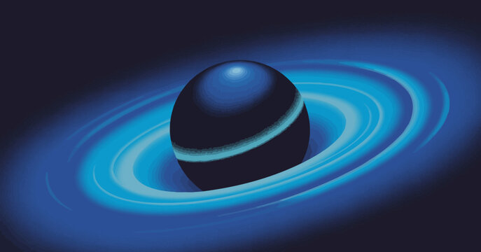 A captivating digital illustration of a cosmic orb surrounded by a blue halo effect, evoking feelings of wonder and exploration in the universe.