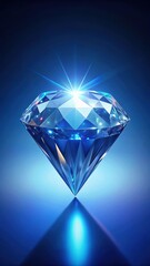 A rare and exquisite diamond glimmers against a brilliant blue canvas