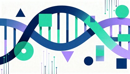 Geometric DNA Helix - Genetic Research & Biotechnology