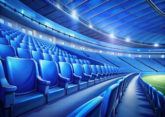Fototapeta premium A Royal Treatment Lavish Blue Stadium Seats Beckon Fans to a World of Elegance and Sport