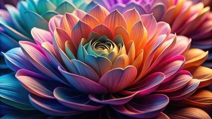 A burst of colorful flowers unfurl their delicate petals in a vibrant closeup, revealing intricate details