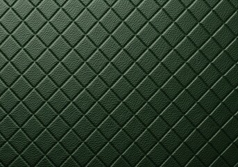 Obraz premium Premium dark green quilted leather texture background featuring a seamless diamond pattern