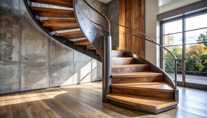 Wooden bridge architecture in the forest over water with railway transportation and urban sky building travel