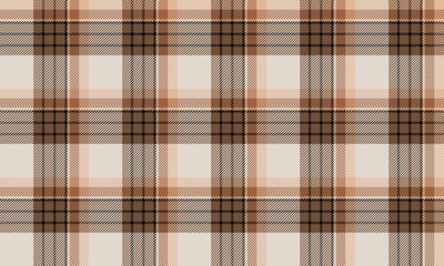 Seamless plaid pattern, beige, brown, black, for clothes, skirts, pants, blankets, tablecloths, adding a classic and distinctive fashion style.