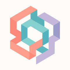 Abstract Geometric Illusion with Intersecting Shapes