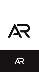 Sleek and contemporary AR lettermark logo emphasizing minimalism and geometric design for brand