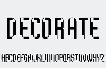 DECORATE, Retro Vertical block deco Typeface, for logo branding vector illustration,