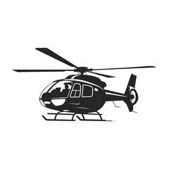 Simple Silhouette Detailed Helicopter Aviation Transport Aircraft Flying Machine Icon
