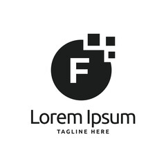 Letter F logo design abstract