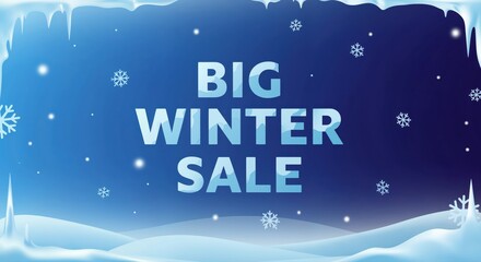 Big Winter Sale Announcement: A chilly scene captures the excitement of a significant seasonal promotion, perfect for conveying marketing and sales messaging.